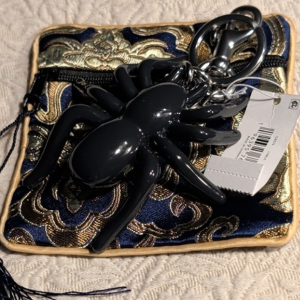 Coach Bag Charm Light Black Enameled Spider with Silver-Toned Hardware - Picture 12 of 12